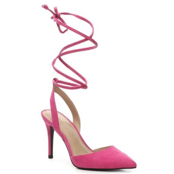 NWOT Mix No. 6 Hot Pink Wrap Heels Size 6.5 - Picture 1 of 6